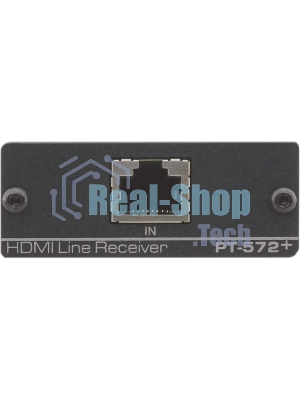 Приемник Kramer Electronics PT-572+ сигнала HDMI из кабеля витой пары (TP), поддержка HDCP и HDTV, HDMI (V.1.4 c 3D, Deep Color, x.v.Color, Lip Sync, HDMI Uncompressed Audio Channels, Dolby TrueHD, DTS-HD) с адаптером питания, 1.65Gbps