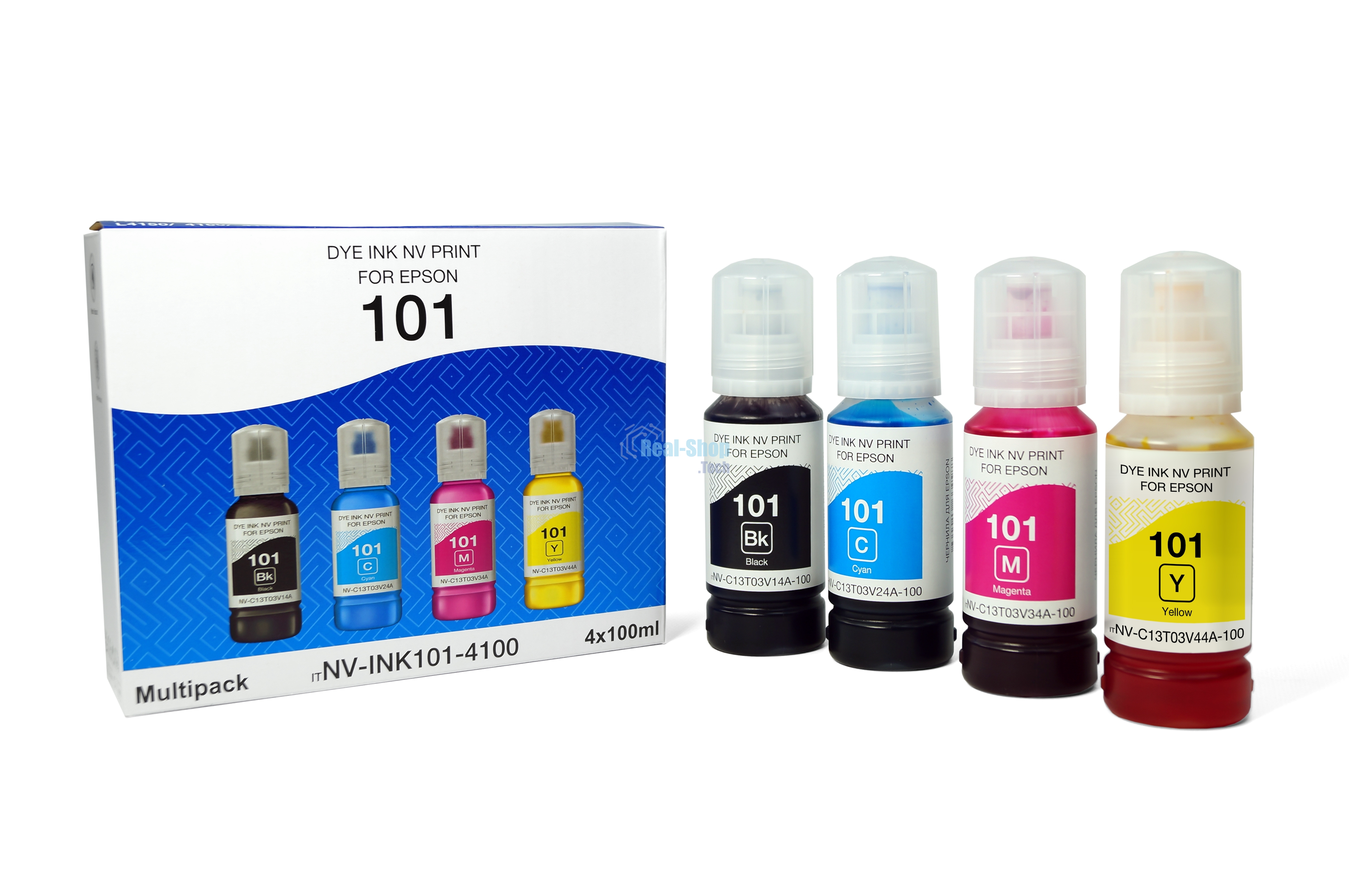 Чернила NVPrint 101 для принтеров Epson, набор 4 цвета по 100 мл совместимые
