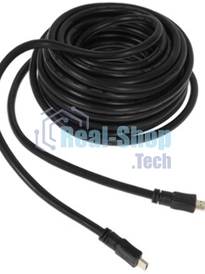 Кабель HDMI Cablexpert CC-HDMI4L-15M, 15м, v2.0, 19M/19M, серия Light, черный, позол.разъемы, экран, пакет