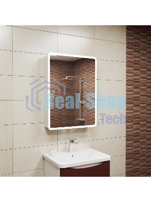 Зеркальный шкаф Bau Stil 60х80, LED подсветка, сенсор, плавное закрывание, оборачиваемый