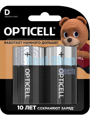 Элемент питания алкалиновый D/LR20 1.5В (блист. 2шт) Basic Opticell 5051005