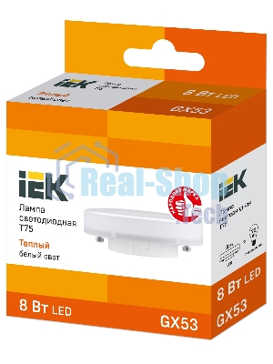 Лампа cветодиодная IEK LLE-T80-8-230-30-GX53 ECO T75 таблетка 8Вт 230В 3000К GX53