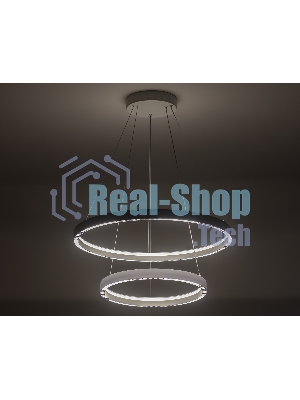 Подвесной светодиодный светильник Ambrella light FL5862/2 WH белый 45W 3000K/4200K/6400K D600/400*830 (без ПДУ)