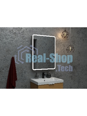 Зеркальный шкаф Bau Stil 60х80, LED подсветка, сенсор, плавное закрывание, оборачиваемый