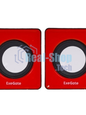 Акустическая система 2.0 ExeGate EX289920RUS Disco 140 Red (питание USB, 2х3Вт (6Вт RMS), 100-20000Гц, красный)