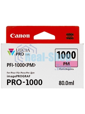 Картридж струйный Canon PFI-1000 PM для IJ SFP PRO-1000 WFG. Фото пурпурный. 80 мл.