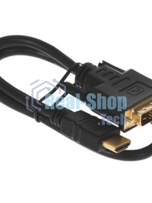 Кабель HDMI-DVI Cablexpert CC-HDMI-DVI-0.5M, 19M/19M, single link, медь, позол.разъемы, экран, 0.5м, черный, пакет