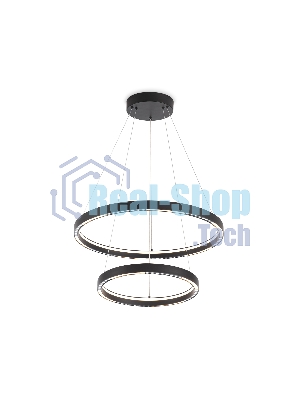 Подвесной светодиодный светильник Ambrella light FL5865/2 BK черный 45W 3000K/4200K/6400K D600/400*830 (без ПДУ)