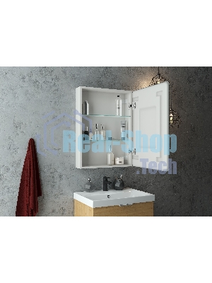 Зеркальный шкаф Bau Stil 60х80, LED подсветка, сенсор, плавное закрывание, оборачиваемый