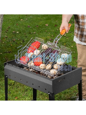 Решетка гриль Camping Palisad 315х410х70 мм объемная хромир.