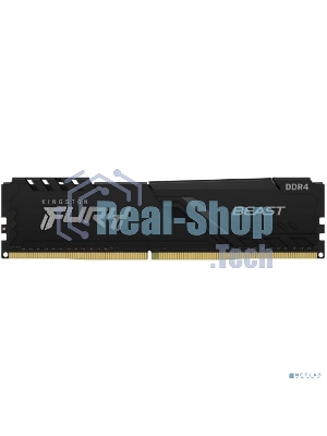 Оперативная память Kingston Fury Beast, 8GB (1x8GB), DDR4, 3200MHz, CL16, DIMM, с радиатором, черный