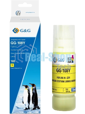 Чернила G&G GG-108Y C13T09C44A желтый70мл для Epson Ecotank L8050/L18050
