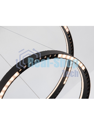 Подвесной светодиодный светильник Ambrella light FL5865/2 BK черный 45W 3000K/4200K/6400K D600/400*830 (без ПДУ)