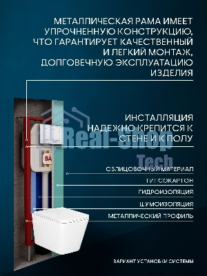 Комплект BAU 6 в 1: рамная инсталляция BAU NEO 45, унитаз подвесной безободковый торнадо обратного потока Bau Stil Hurricane-2, сиденье дюропласт микролифт, кнопка смыва BAU Stil , белый глянец