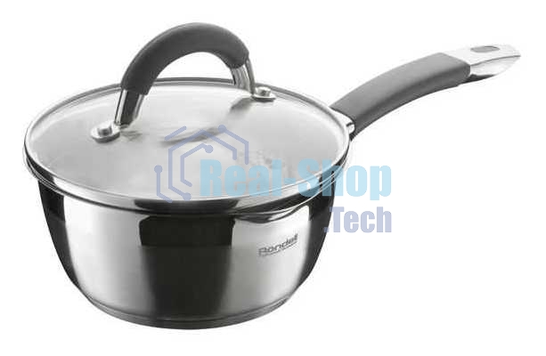 Ковш Rondell RDS-027 Flaммe 1,0 л Rondell RDS-027 с/кр 14 см 1,0 л Flaммe. Диаметр: 14 см. Объем: 1.0 л. Высококачественная пищевая сталь 18/10. Толщина стенок 0.6 мм. Тройное вштампованное, а затем вплавленное дно 5.0 мм. Комбинированная (зеркальная + матированная) обработка внешней поверхности. Отметки литража на внутренней поверхности посуды. Эргономичные крышка из термостойкого стекла со специальным ободком для удобного слива жидкости (2 диаметра отверстий). Ненагревающиеся ручки из нержавеющей стали с вставками из силикона. Надежное клепочное крепление. Плавный переход от дна к стенкам. Подарочная упаковка с ручкой. Буклет с рецептами. Подходит для всех видов плит и посудомоечной машины.