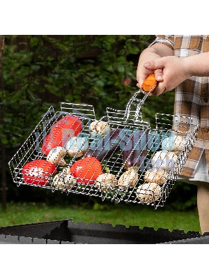 Решетка гриль Camping Palisad 315х410х70 мм объемная хромир.