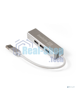 USB-концентратор ExeGate DUB-4 (кабель-адаптер USB3.0 --> 4xUSB3.0, Plug&Play, серебристый)