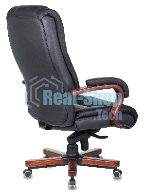 Кресло Бюрократ T-9925WALNUT/BLACK черный, кожа