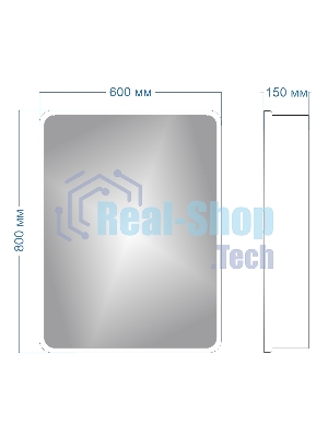 Зеркальный шкаф Bau Stil 60х80, LED подсветка, сенсор, плавное закрывание, оборачиваемый