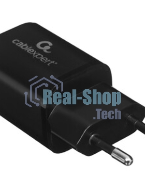 Сетевое зарядное устройство Cablexpert MP3A-PC-43, 30Вт, 3А, быстрая зарядка QC3.0/PD, 2 порта: USB и Type-C, черный, пакет