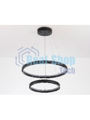 Подвесной светодиодный светильник Ambrella light FL5865/2 BK черный 45W 3000K/4200K/6400K D600/400*830 (без ПДУ)
