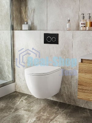 Комплект BAU 6 в 1: рамная инсталляция BAU NEO 45, унитаз подвесной безободковый торнадо Bau Dream 52х36 Hurricane-2, быстросъемное сиденье дюропласт микролифт, клавиша BAU Dream , черная матовая