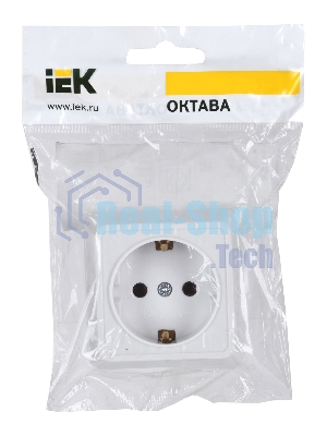 Розетка IEK ERO11-K01-16-DC РС20-3-ОБ 1местн. c з/к 16А откр.уст. ОКТАВА (белый)