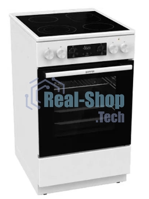 Плита электрическая Gorenje GECS5C70WA белый, конфорок 4 электрических, духовка 70 л, 50 см x 85 см x 59.4 см