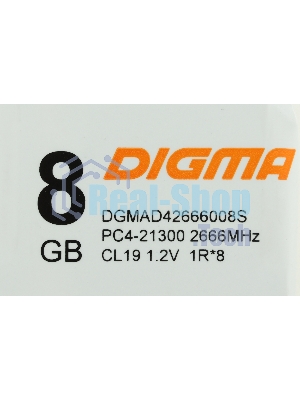 Оперативная память Digma, DDR4, 8GB (1x8GB), 2666MHz, CL19, DIMM