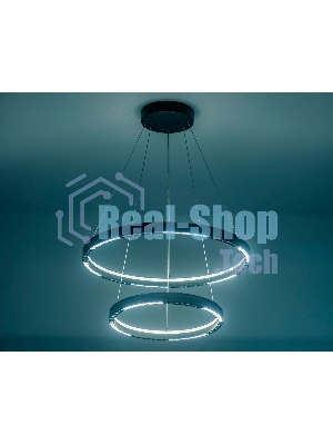 Подвесной светодиодный светильник Ambrella light FL5865/2 BK черный 45W 3000K/4200K/6400K D600/400*830 (без ПДУ)