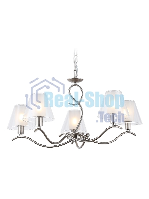 Люстра Ambrella light LH57081/5 SN/FR никель/белый матовый E14/5 max 40W D690*790