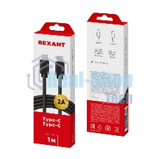 Кабель Rexant Type-C - Type-C 2A/1м/PVC/черный