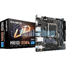 Материнская плата Gigabyte H610I DDR4, LGA 1700, Intel H610, 2xDDR4, 4xSATA, 1xM.2, 1xPCIe 4.0 x16, 1xHDMI, 1xVGA, 2xDP, 1x 1Gb LAN, 2xUSB-A 3.2 Gen 1, 4xUSB-A 2.0, 3x 3.5 мм, 7.1, Mini-ITX