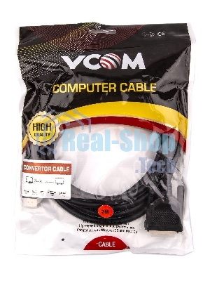 Кабель HDMI AM/DVI(24+1)M, 3 м, CU, 1080P@60Hz, 2F, VCOM CG484GD-3M