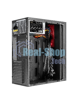 Компьютерный корпус Miditower ExeGate AA-443-UNS400 (ATX, БП UNS400 с вент. 12см, 2хUSB+HD Audio, черный)