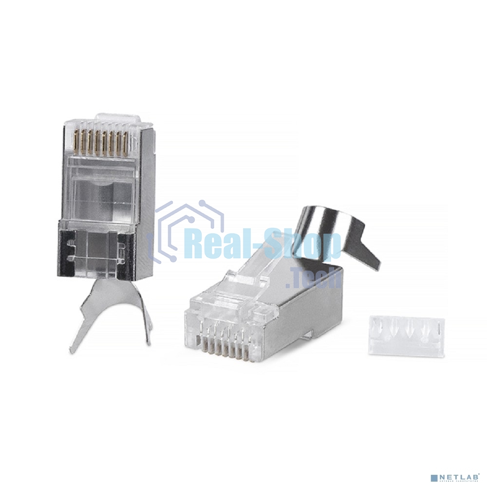 Коннектор Cabeus, RJ45(8p8c), кат. 6, экр., со вставкой, прозрачный