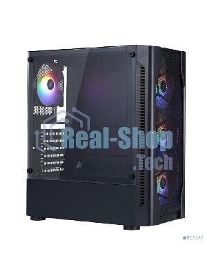 Корпус 1STPLAYER DK D4 FRGB Black, Midi-Tower, чёрный, 4 x 120 мм