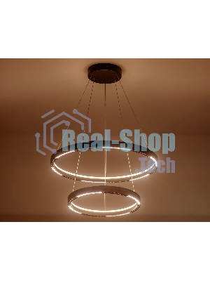 Подвесной светодиодный светильник Ambrella light FL5865/2 BK черный 45W 3000K/4200K/6400K D600/400*830 (без ПДУ)