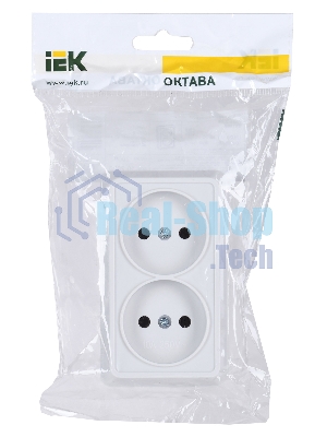 Розетка IEK ERO20-K01-10-DC РС22-2-ОБ 2местн. без з/к 10А откр.уст. ОКТАВА (белый)