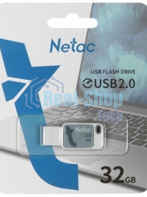 Флешка USB Netac UA31 (NT03UA31N-032G-20BL), 32Gb, USB 2.0, R/W 110/45, синий/белый