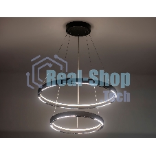 Подвесной светодиодный светильник Ambrella light FL5865/2 BK черный 45W 3000K/4200K/6400K D600/400*830 (без ПДУ)