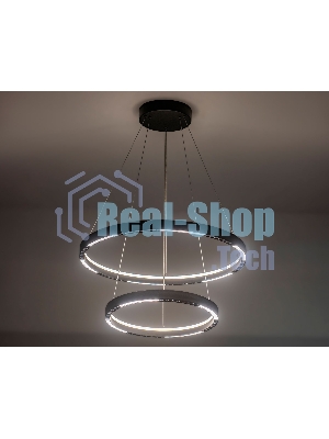 Подвесной светодиодный светильник Ambrella light FL5865/2 BK черный 45W 3000K/4200K/6400K D600/400*830 (без ПДУ)