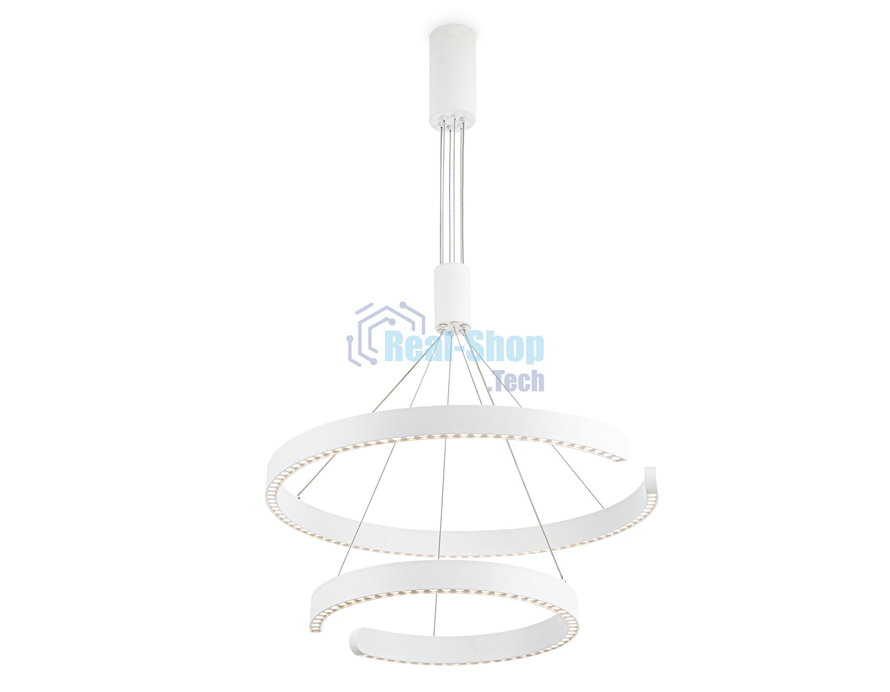 Подвесной светодиодный светильник Ambrella light FL5884/2 WH белый 45W 3000K/4200K/6400K D600/400*1200 (без ПДУ)