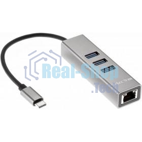 Переходник Telecom USB 3.1 Type-C -->RJ-45 1000Mbps +3 USB3.0, Aluminum Shell, 0.2м Telecom TA311C
