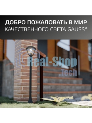 Светильник садово-парковый Gauss Aura на стену вверх 188x210x238мм, 170-240V/50Hz, 1xE27, Max.60W, IP: 54, 1/6