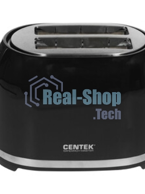 Тостер Centek СТ-1432 черный/стальной, 850 Вт, 2 слота