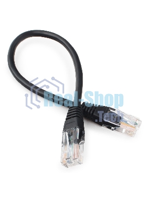 Патч-корд UTP Cablexpert cat.5e 0.25м, литой, многожильный, черный