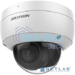 Уличная купольная IP-камера Hikvision 2Мп уличная купольная IP-камера, EXIR ИК 30м, технология AcuSense, 1/2.8 CMOS, объектив 4мм, угол 87, мех ИК-фильтр, 0.005лк@F1.6, H.265/H.265+/H.264/H.264+/MJPEG, 3 потока, 1920х1080@25к/с, WDR 120дБ 3D DNR BLC ROI, слот microSD до 256Гб, встр микрофон, 1 RJ45, DC12В/PoE, 6.5Вт, -40...+60C, IP67, IK10