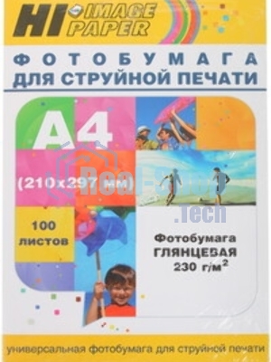Фотобумага глянцевая односторонняя (Hi-image paper) A4, 130 г/м, 100 л.