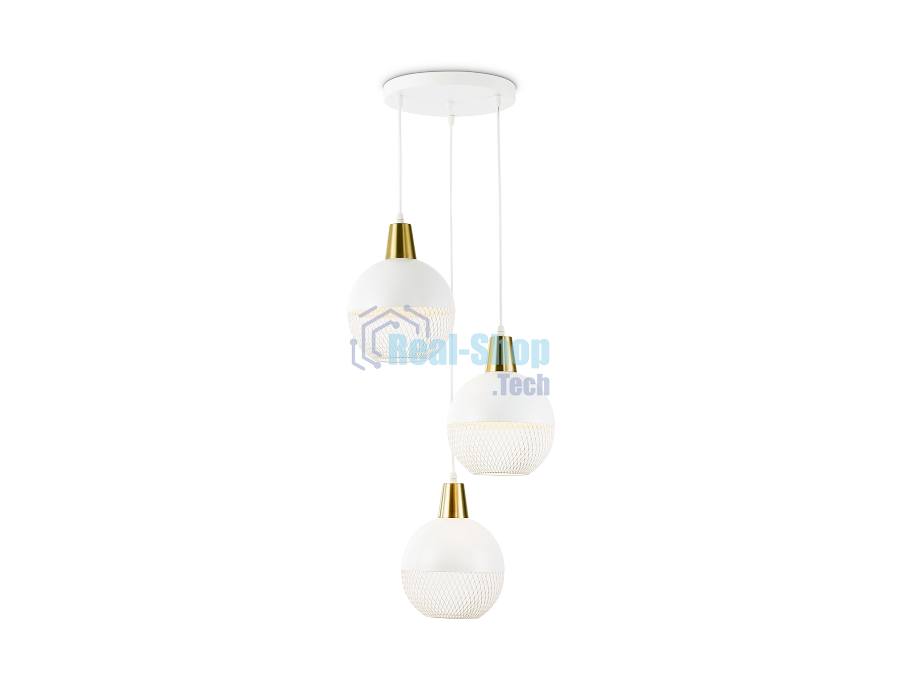 Светильник Ambrella light TR8503/3 WH/CP белый/медь E27/3 max 60W D410*1000